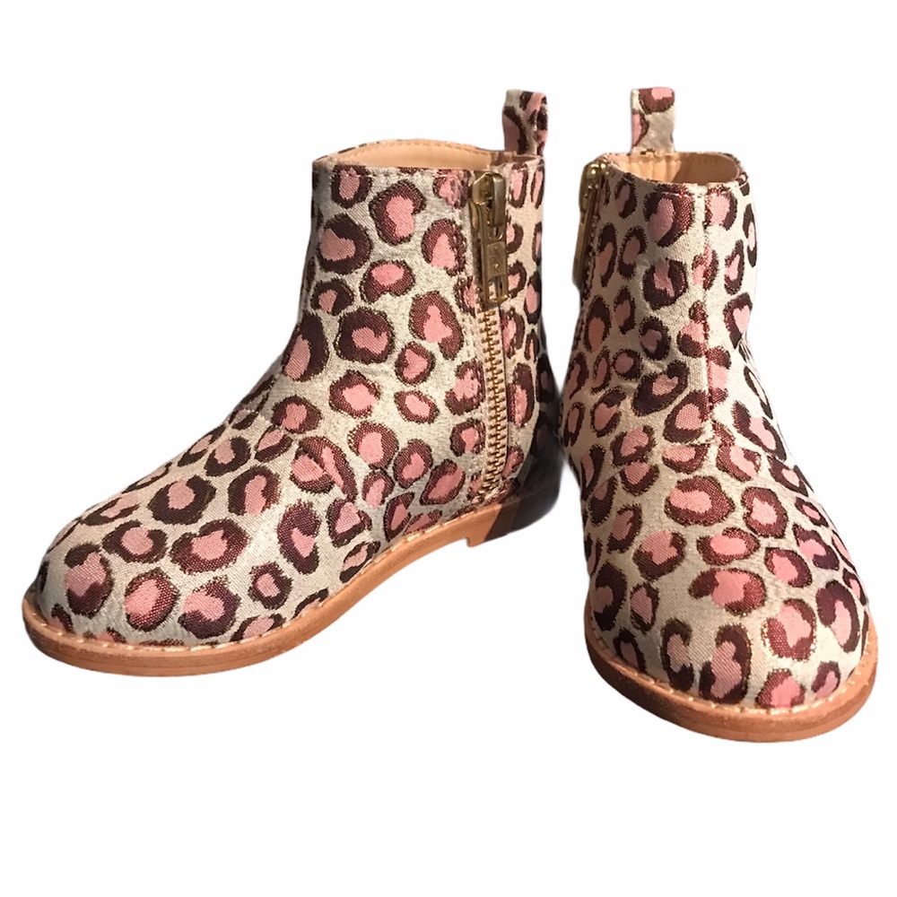 Janie and Jack girls sparkly leopard booties